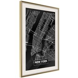 Arkiio Affisch Negative Map: New York [Poster] 20x30 Poster